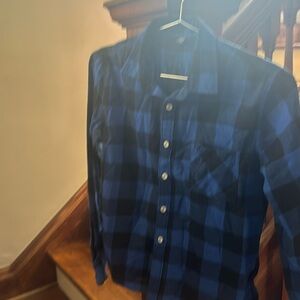 Black and blue flannel shirt, size 9-10